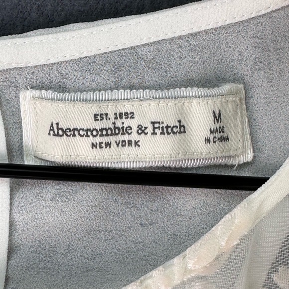 ABERCROMBIE & FITCH White Sheer Floral Lace Overlay Sleeveless Cami Blouse Sz M - Picture 3 of 10
